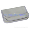 White Pvc Leather Makeup Bags / Customized Travel Wallet Style